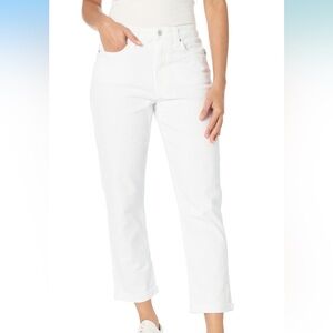 PAIGE Kylie Crop White Straight Leg Jeans Crisp and Versatile